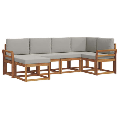 Set di divani da esterno 6 pcs Grigio Naturale e Chiaro | homemem39