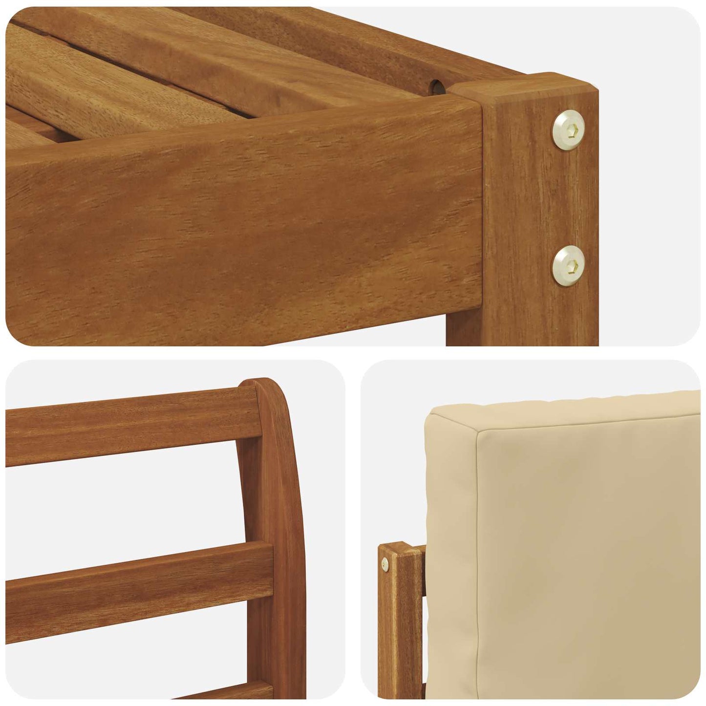 Set di divani da esterno con cuscino 6 pcs Naturale e Beige | homemem39