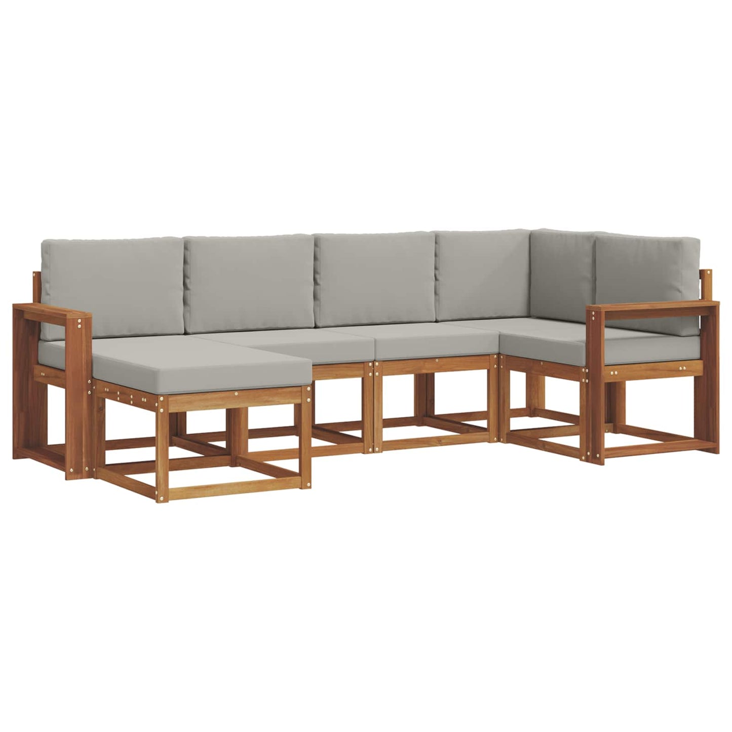 Set di divani da esterno 6 pcs Grigio Naturale e Chiaro | homemem39