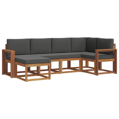 Set di divani da esterno con cuscino 6 pcs Naturale e Antracite | homemem39