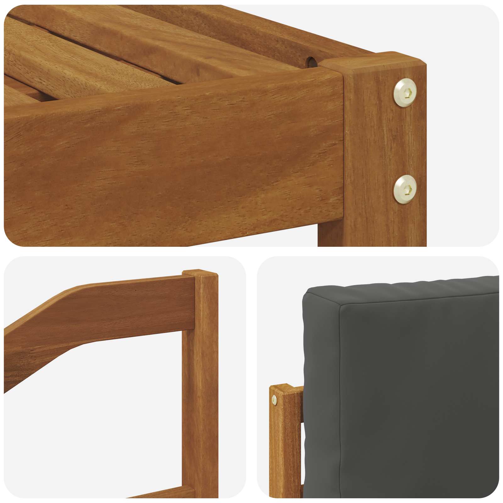Set di divani da esterno con cuscino 6 pcs Naturale e Antracite | homemem39