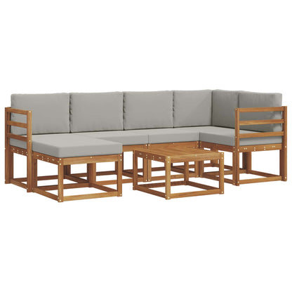 Set di divani da esterno 7 pcs Grigio Naturale e Chiaro | homemem39