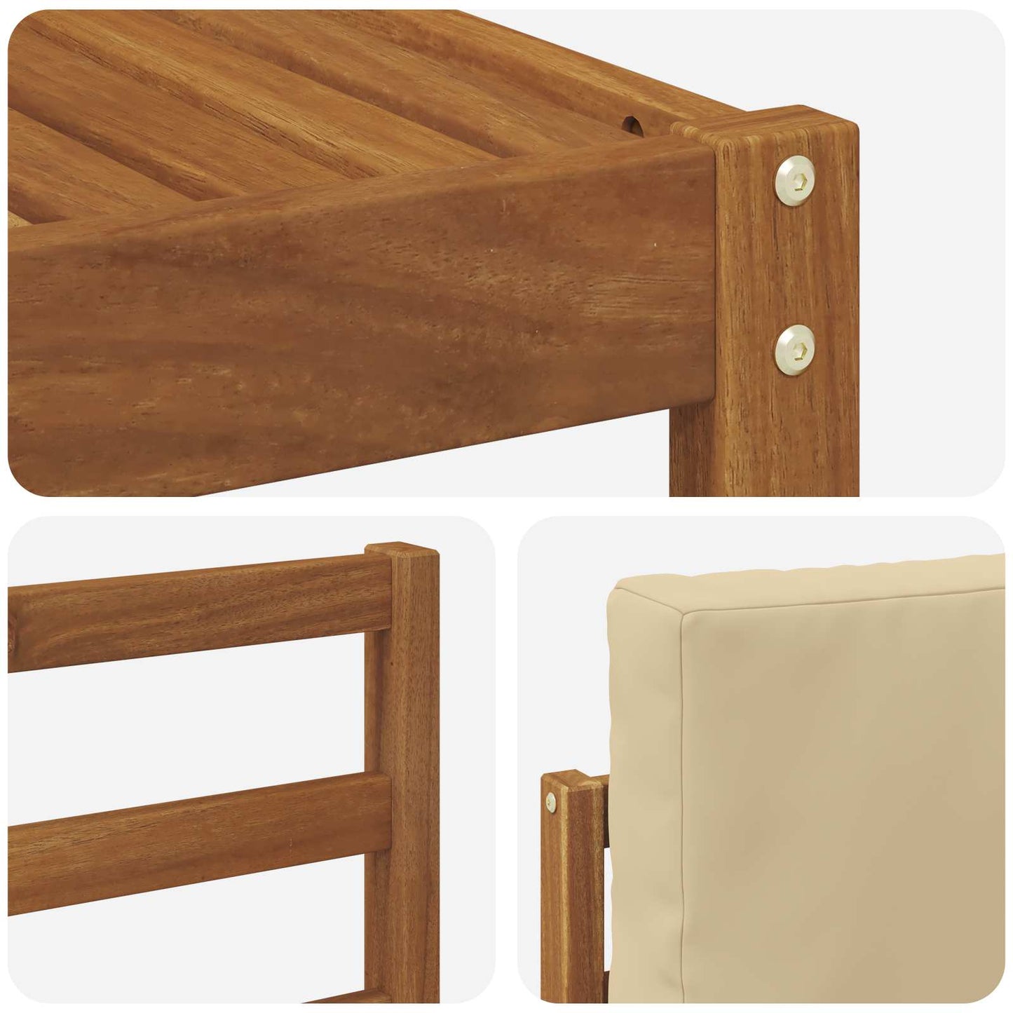 Set di divani da esterno con cuscino 7 pcs Naturale e Beige | homemem39