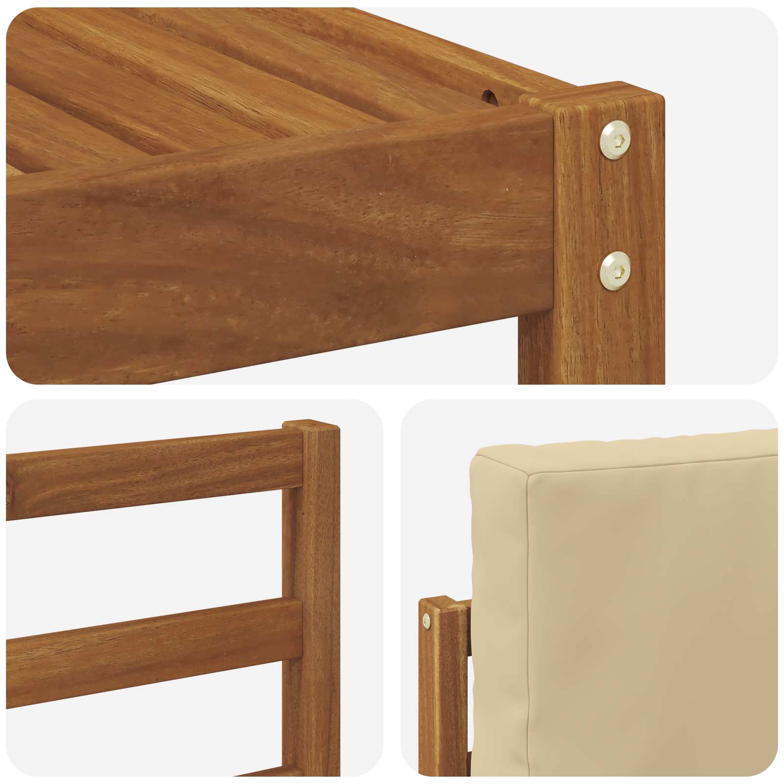 Set di divani da esterno con cuscino 7 pcs Naturale e Beige | homemem39