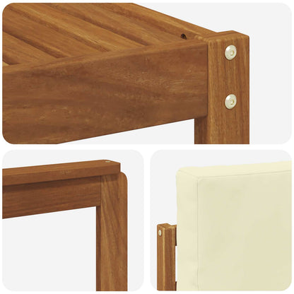 Set di divani da esterno con cuscino 7 pcs Naturale e Crema | homemem39