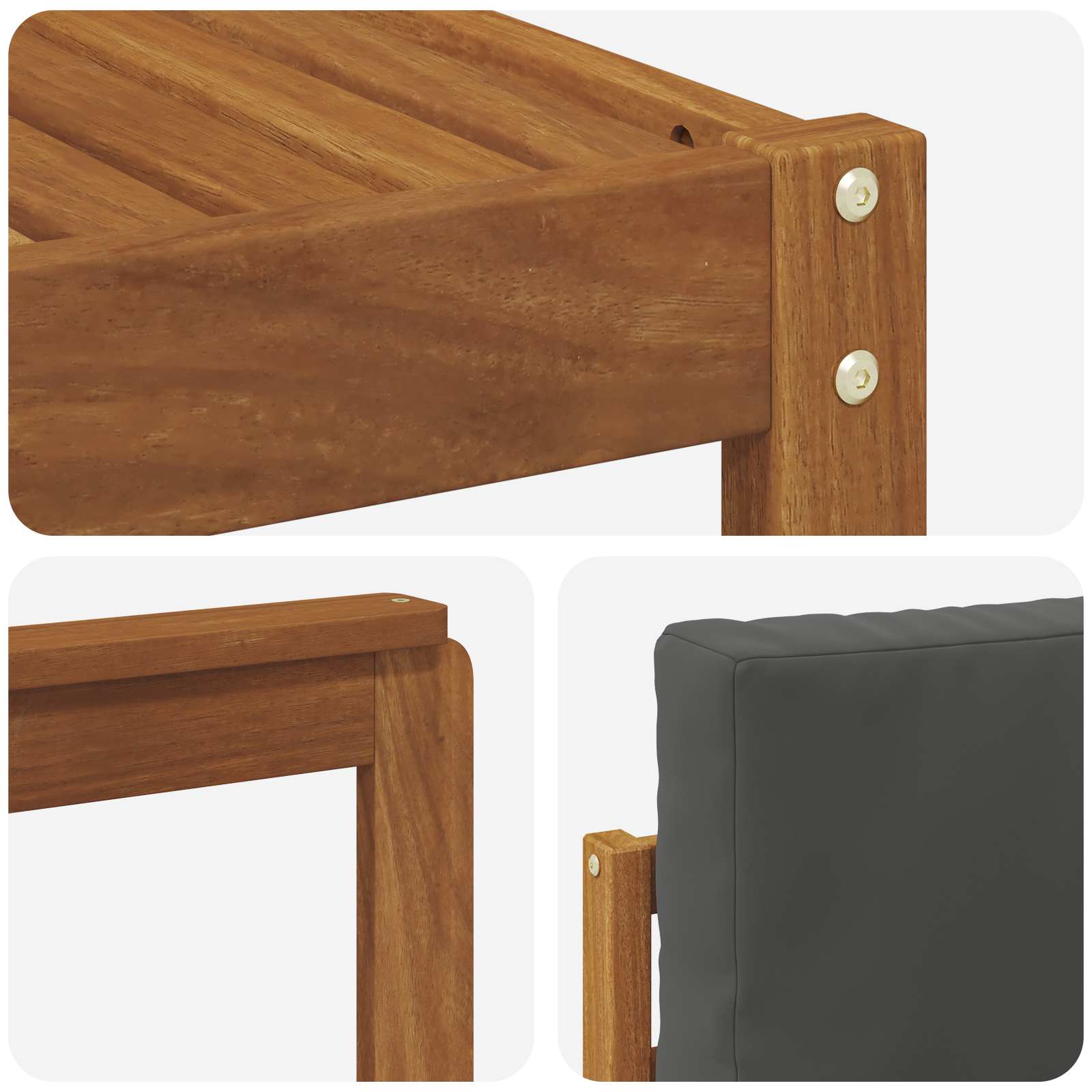 Set di divani da esterno con cuscino 7 pcs Naturale e Antracite | homemem39