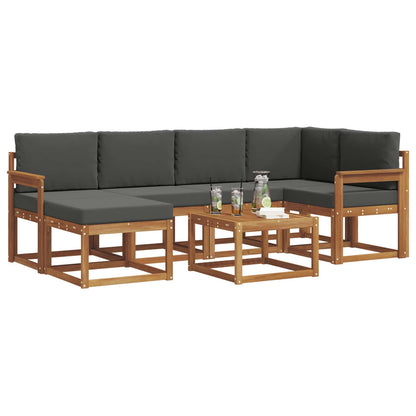 Set di divani da esterno con cuscino 7 pcs Naturale e Antracite | homemem39