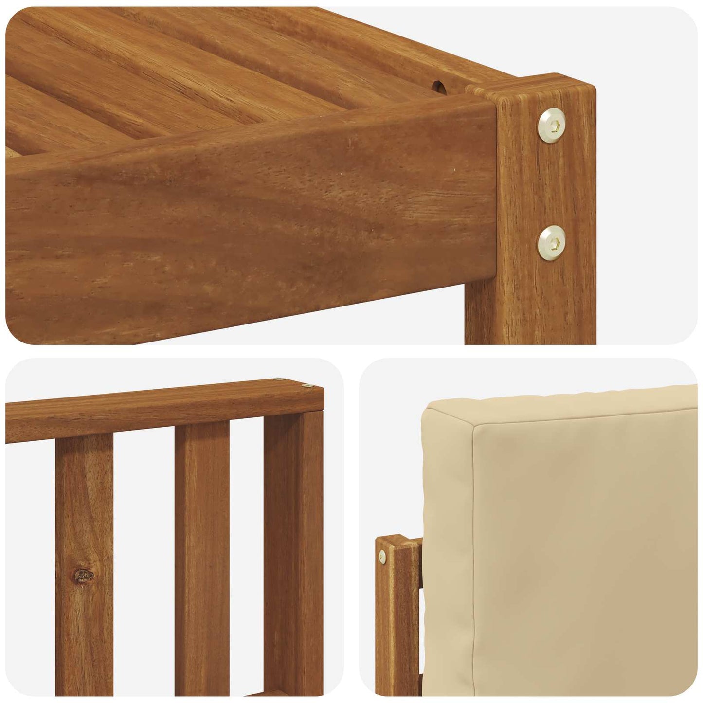 Set di divani da esterno con cuscino 7 pcs Naturale e Beige | homemem39