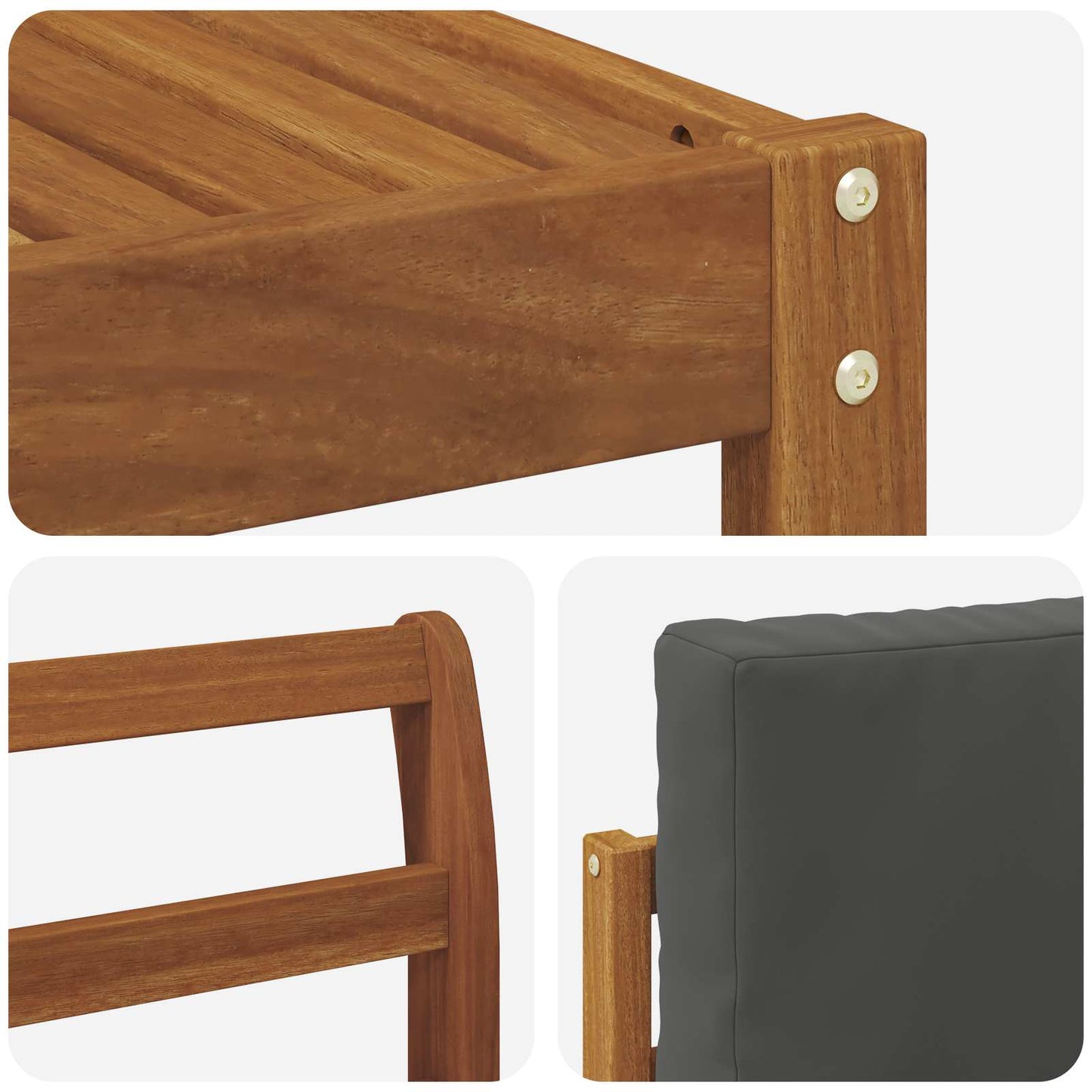 Set di divani da esterno con cuscino 7 pcs Naturale e Antracite | homemem39