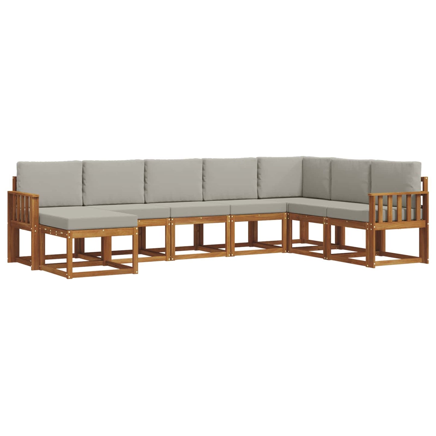 Set di divani da esterno 8 pcs Grigio Naturale e Chiaro | homemem39
