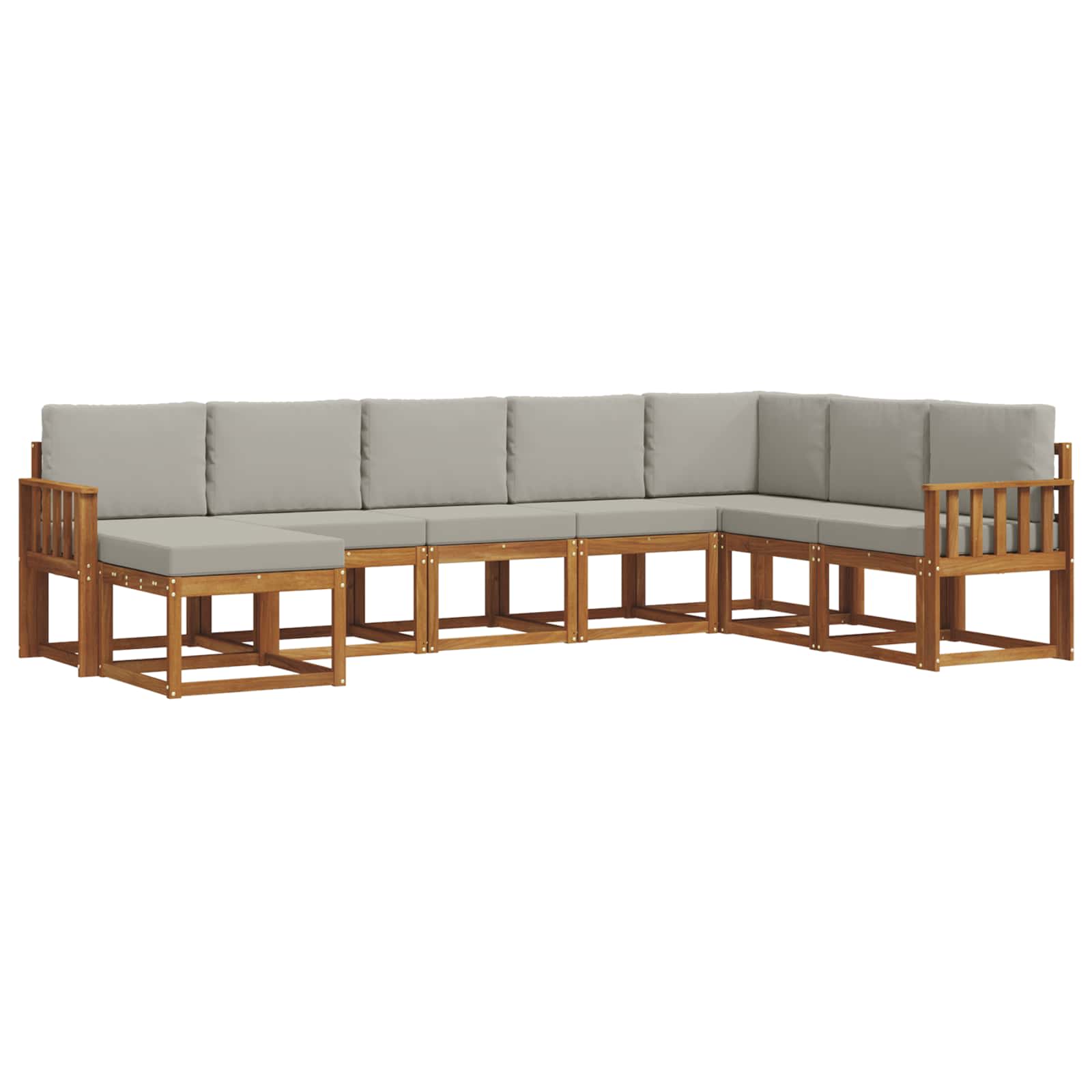 Set di divani da esterno 8 pcs Grigio Naturale e Chiaro | homemem39