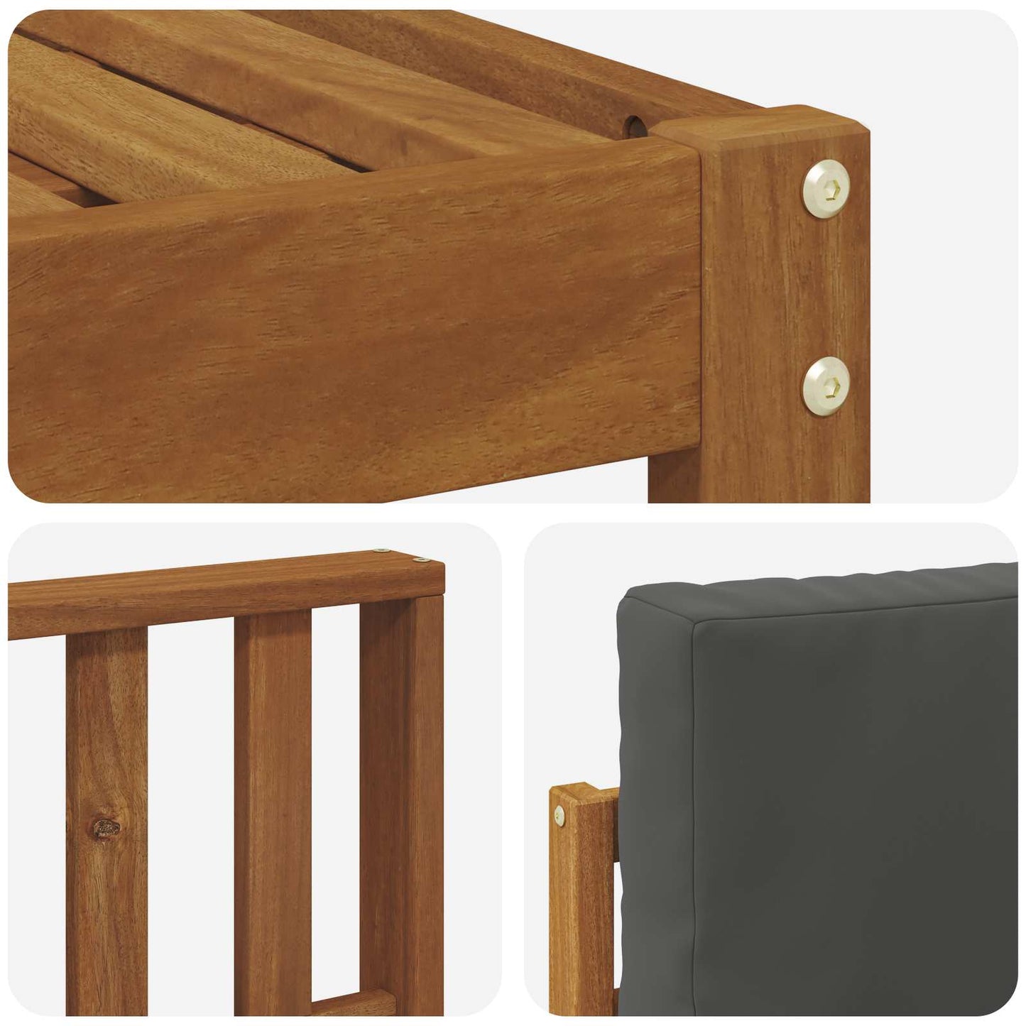 Set di divani da esterno con cuscino 8 pcs Naturale e Antracite | homemem39