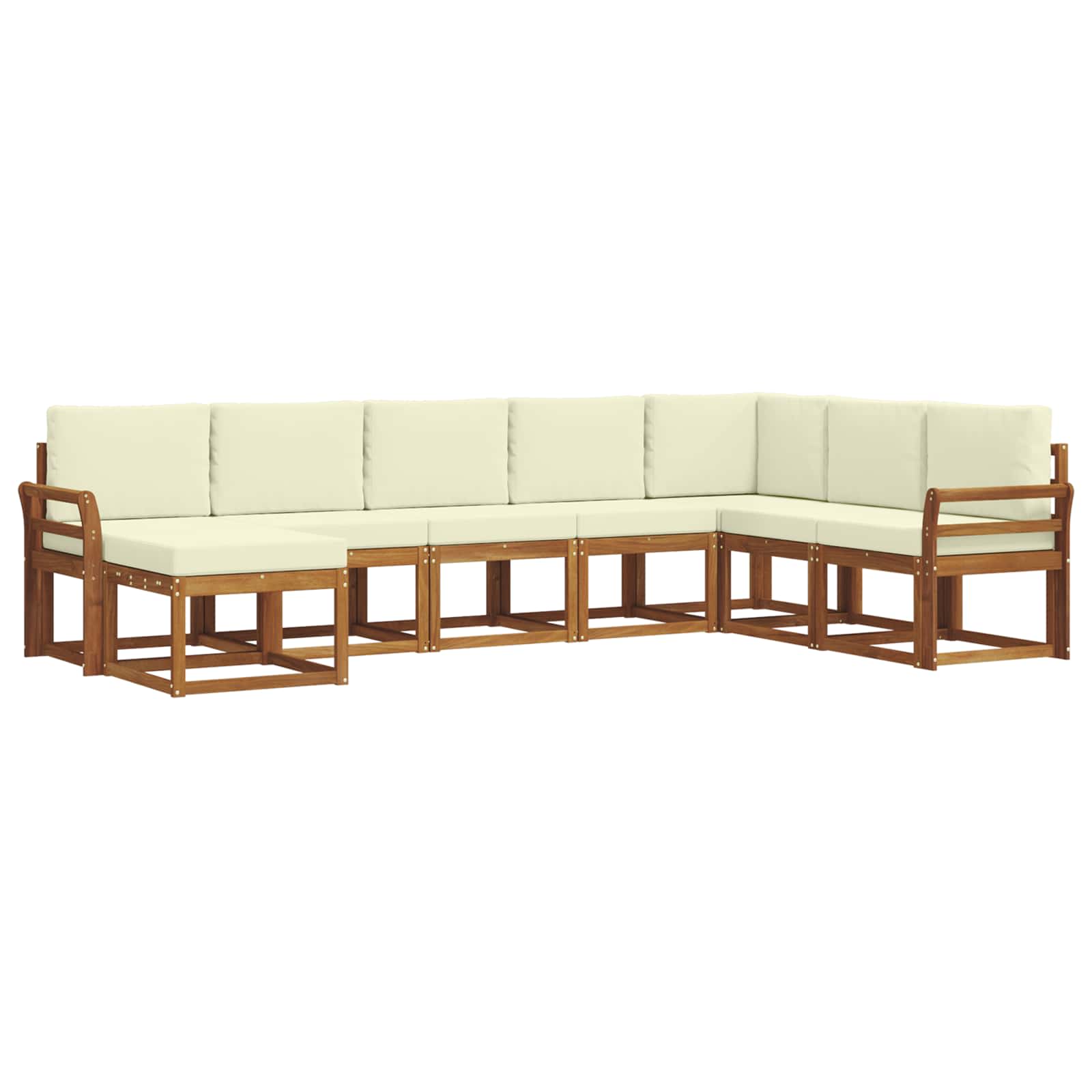 Set di divani da esterno con cuscino 8 pcs Naturale e Crema | homemem39