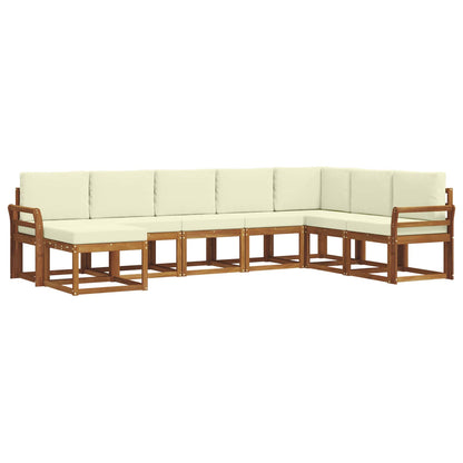 Set di divani da esterno con cuscino 8 pcs Naturale e Crema | homemem39