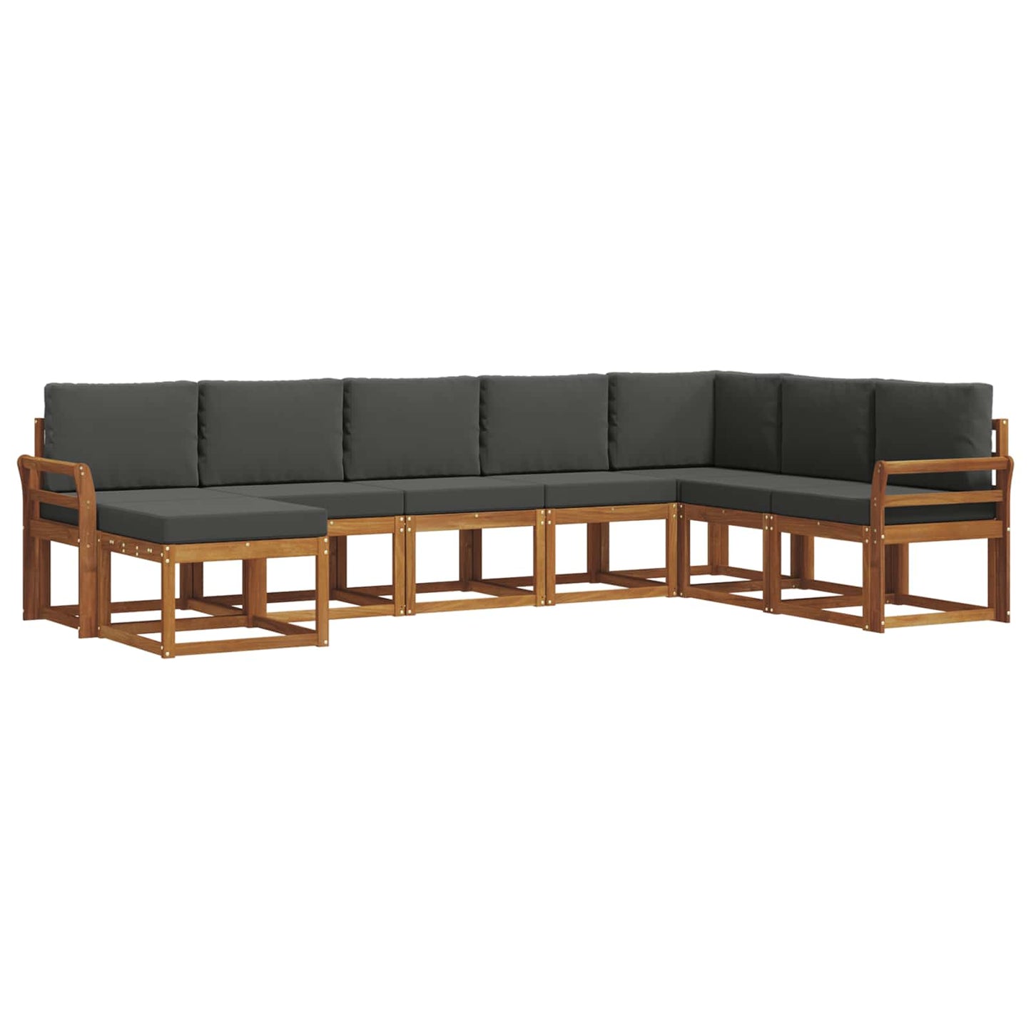 Set di divani da esterno con cuscino 8 pcs Naturale e Antracite | homemem39