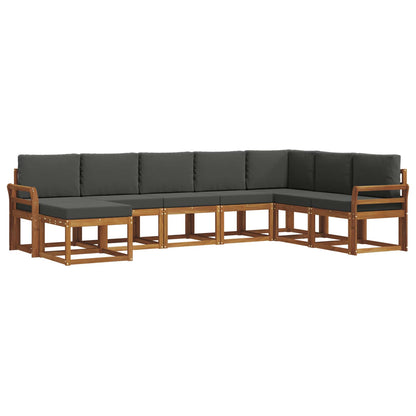 Set di divani da esterno con cuscino 8 pcs Naturale e Antracite | homemem39