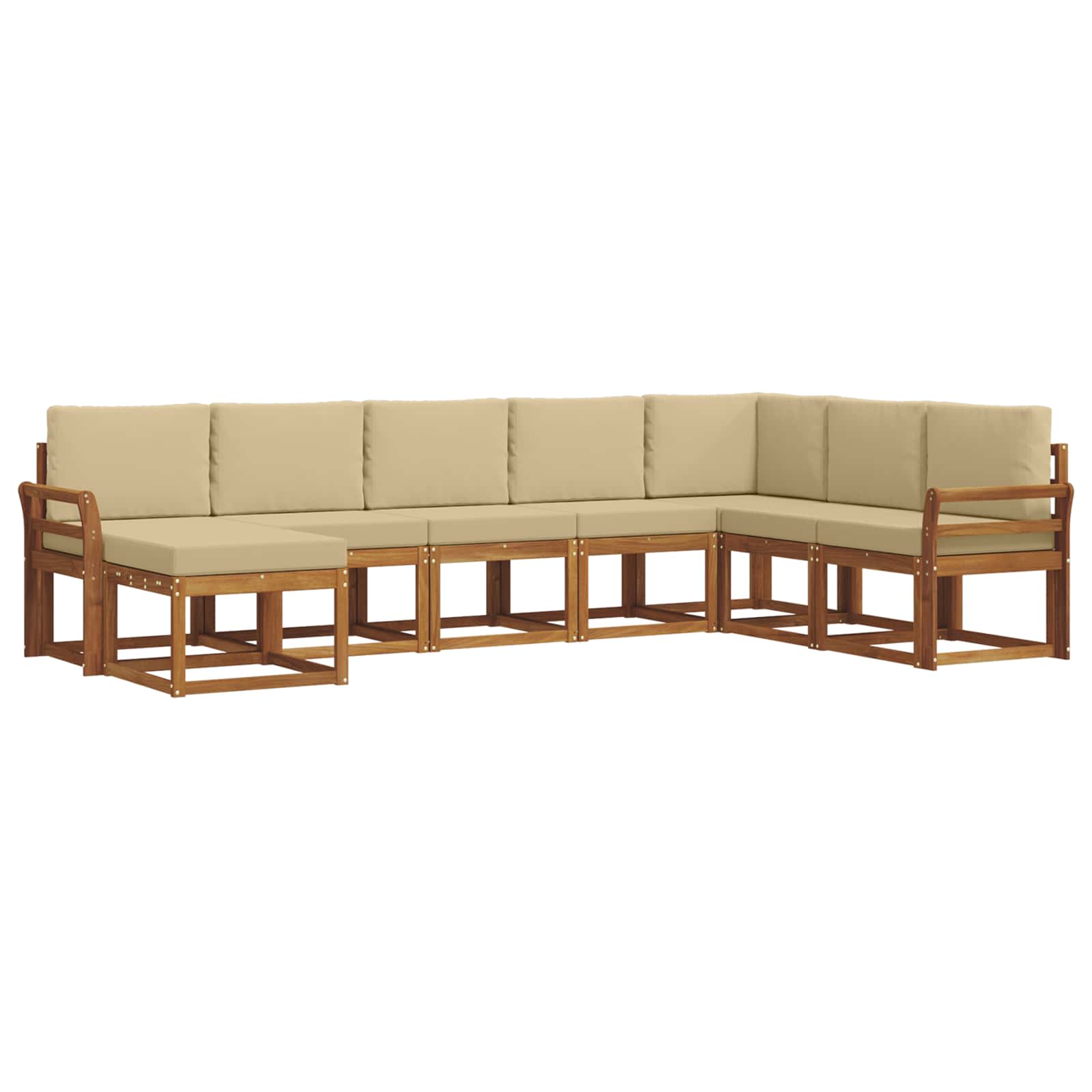 Set di divani da esterno con cuscino 8 pcs Naturale e Beige | homemem39