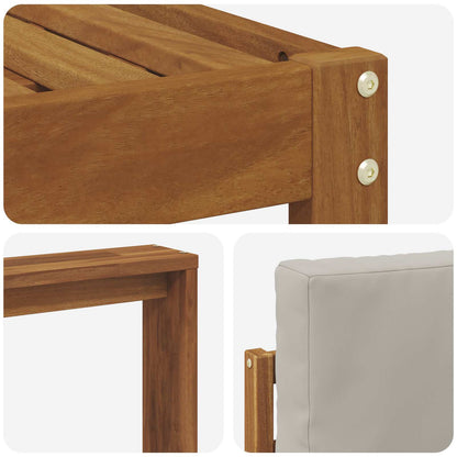 Set di divani da esterno 8 pz Grigio Naturale e Chiaro