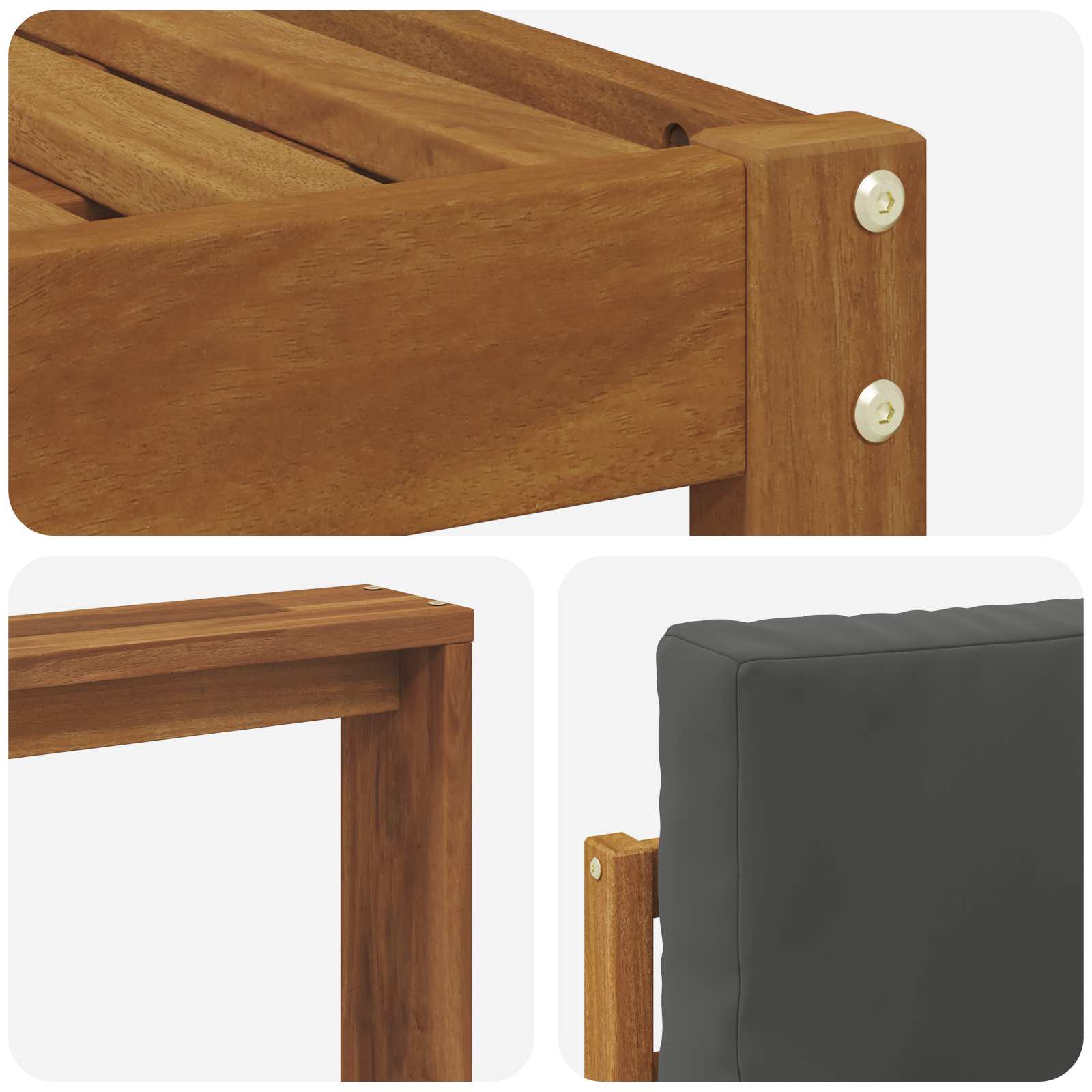Set di divani da esterno con cuscino 8 pcs Naturale e Antracite | homemem39