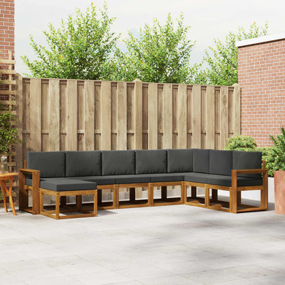 Set di divani da esterno con cuscino 8 pcs Naturale e Antracite | homemem39