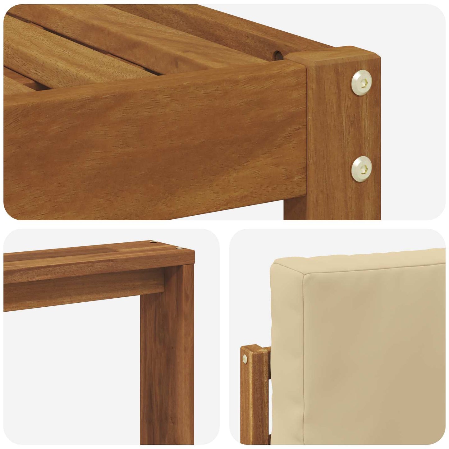 Set di divani da esterno con cuscino 8 pcs Naturale e Beige | homemem39