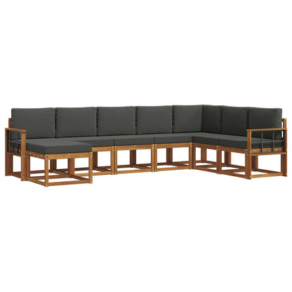 Set di divani da esterno con cuscino 8 pcs Naturale e Antracite | homemem39