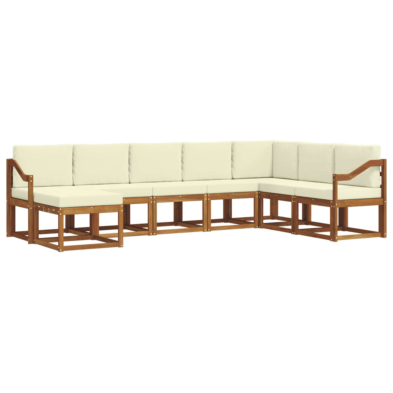 Set di divani da esterno con cuscino 8 pcs Naturale e Crema | homemem39