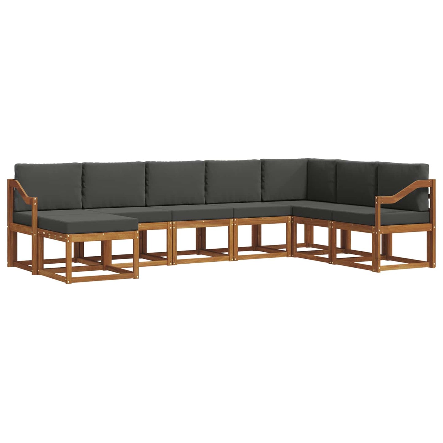Set di divani da esterno con cuscino 8 pcs Naturale e Antracite | homemem39
