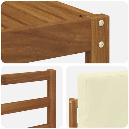 Set di divani da esterno con cuscino 9 pcs Naturale e Crema | homemem39