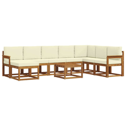 Set di divani da esterno con cuscino 9 pcs Naturale e Crema | homemem39