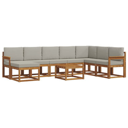 Set di divani da esterno 9 pcs Grigio Naturale e Chiaro | homemem39