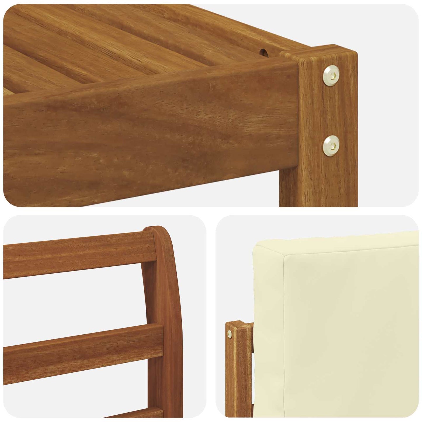 Set di divani da esterno con cuscino 9 pcs Naturale e Crema | homemem39