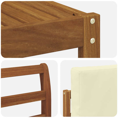 Set di divani da esterno con cuscino 9 pcs Naturale e Crema | homemem39
