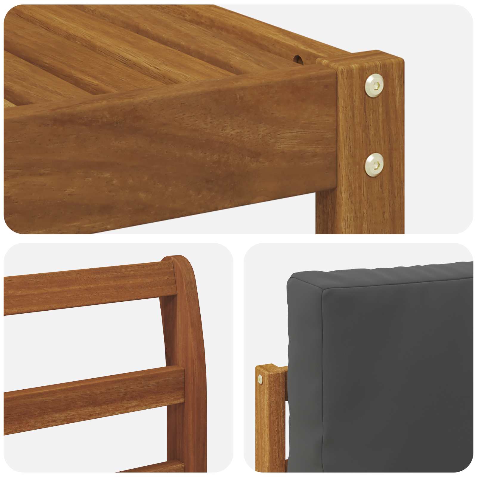 Set di divani da esterno con cuscino 9 pcs Naturale e Antracite | homemem39
