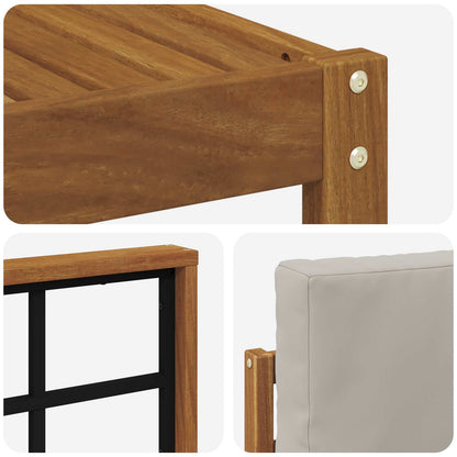 Set di divani da esterno 9 pcs Grigio Naturale e Chiaro | homemem39