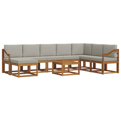 Set di divani da esterno 9 pcs Grigio Naturale e Chiaro | homemem39