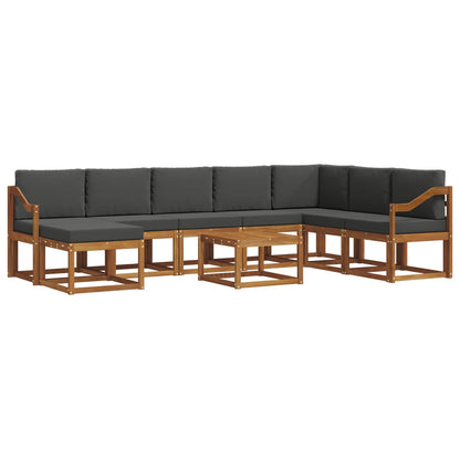 Set di divani da esterno con cuscino 9 pcs Naturale e Antracite | homemem39