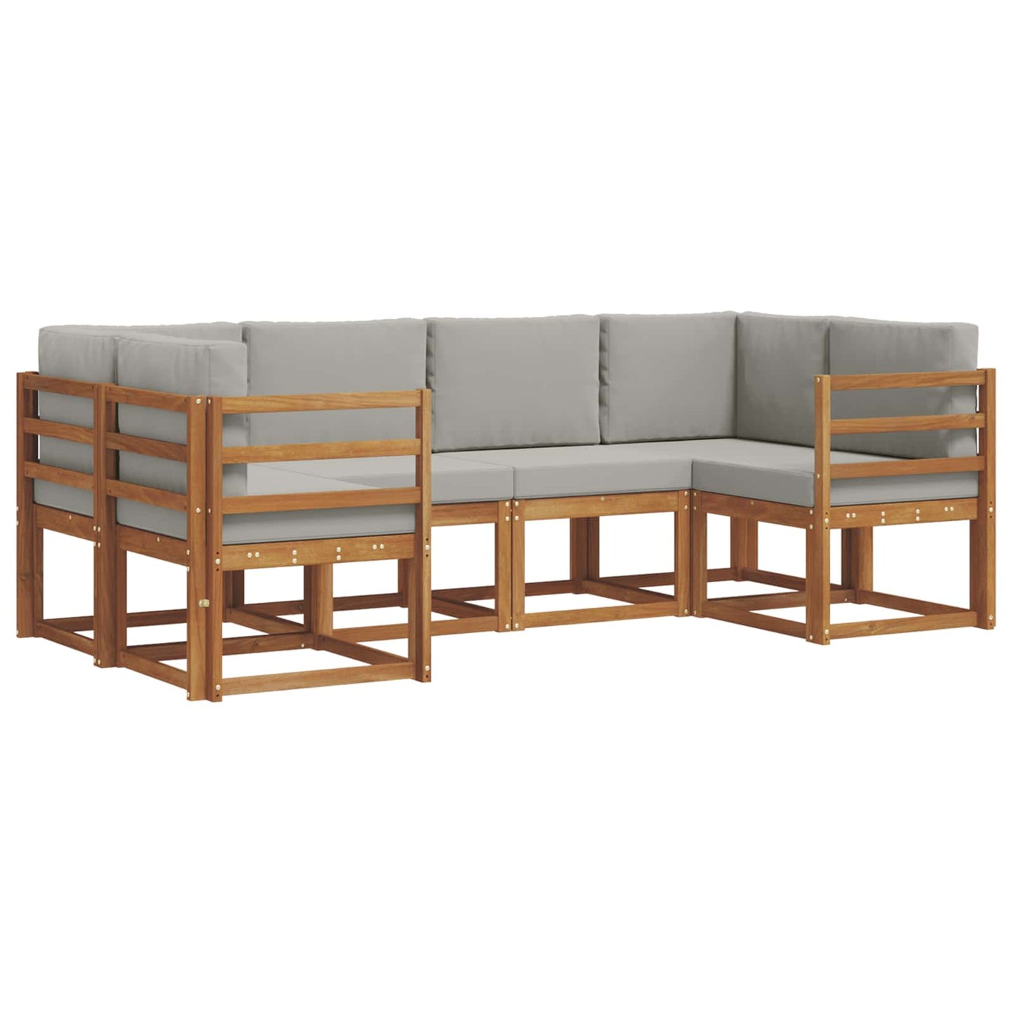 Set di divani da esterno 6 pcs Grigio Naturale e Chiaro | homemem39