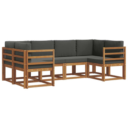 Set di divani da esterno con cuscino 6 pcs Naturale e Antracite | homemem39