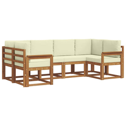 Set di divani da esterno con cuscino 6 pcs Naturale e Crema | homemem39