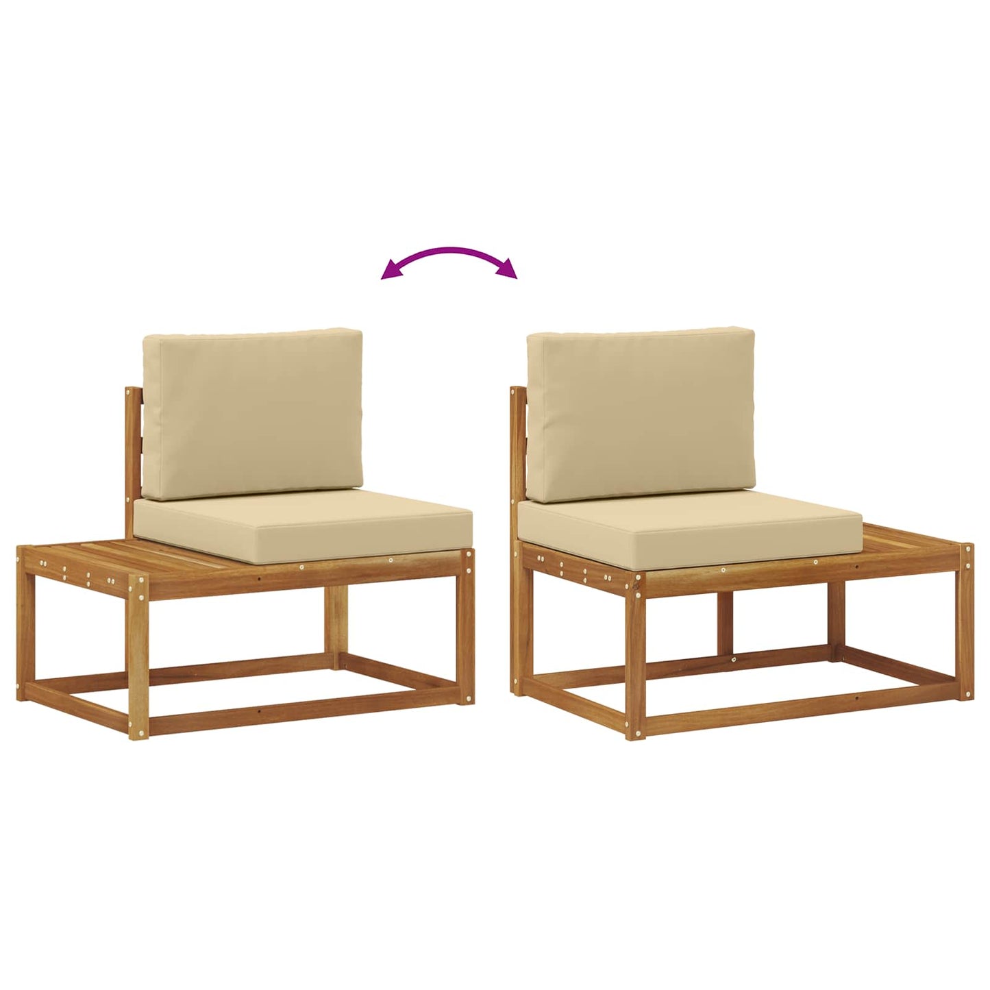 Set di divani da esterno con cuscino 6 Pezzo Naturale e Beige | homemem39