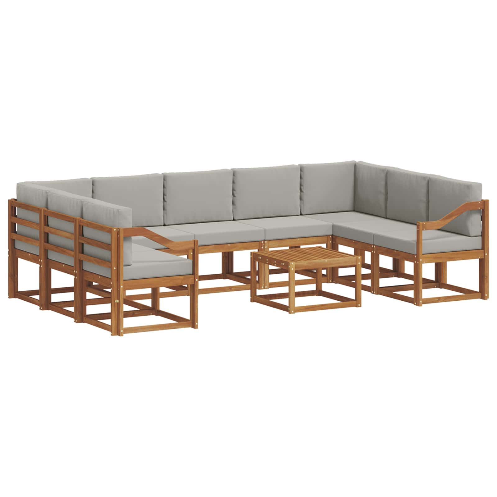 Set di divani da esterno 10 pcs Grigio Naturale e Chiaro | homemem39