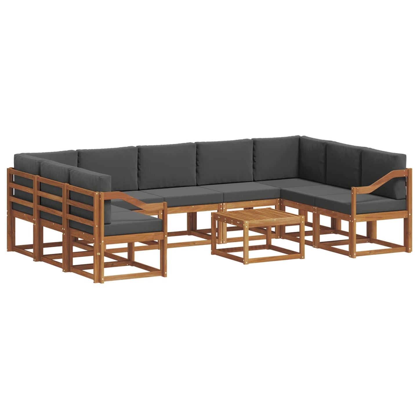 Set di divani da esterno 10 pcs Naturale e Antracite | homemem39