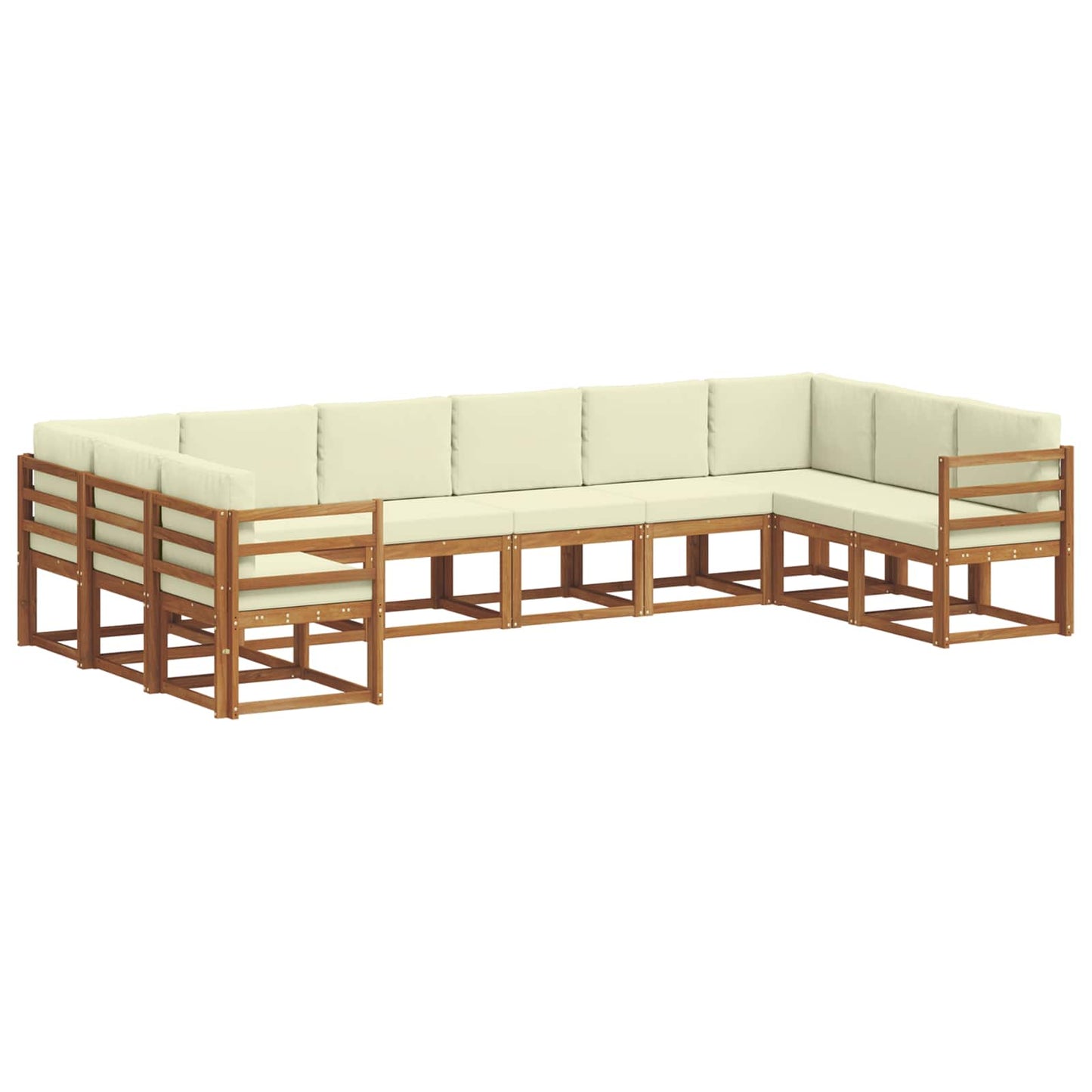 Set di divani da esterno con cuscino 10 pcs Naturale e Crema | homemem39