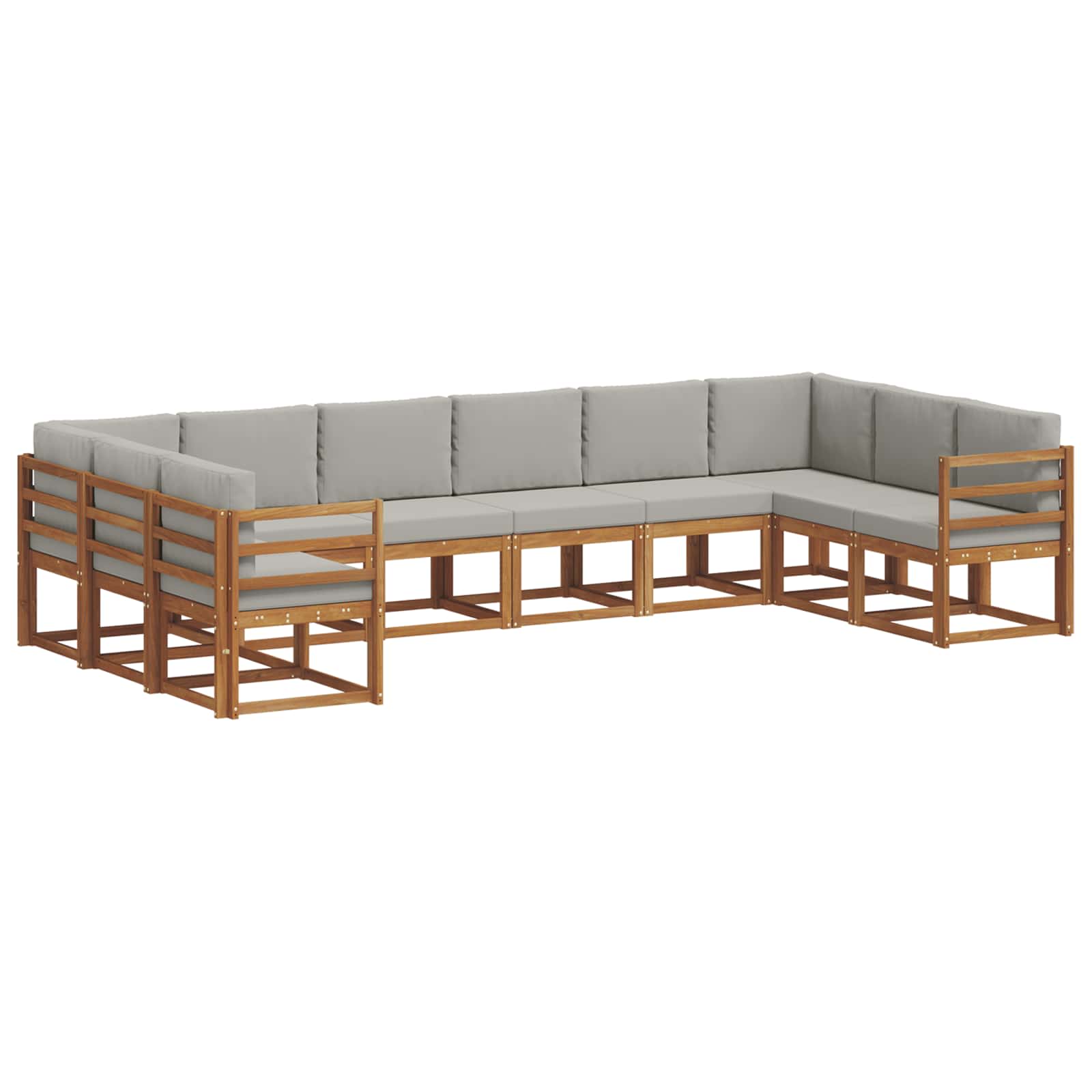 Set di divani da esterno 10 pcs Grigio Naturale e Chiaro | homemem39