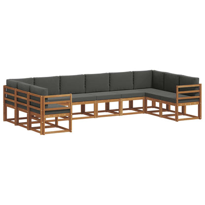 Set di divani da esterno 10 pcs Naturale e Antracite | homemem39