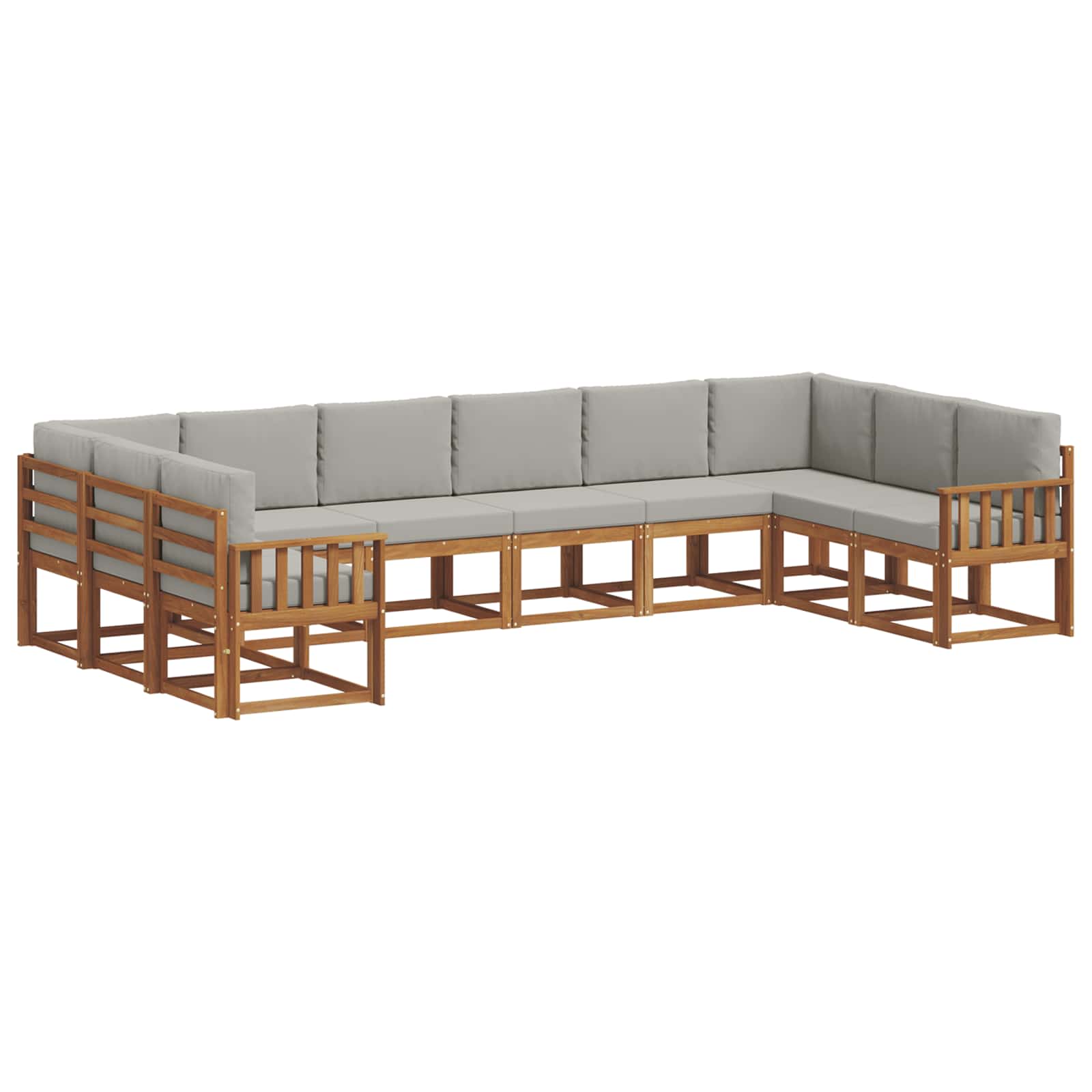 Set di divani da esterno 10 pcs Grigio Naturale e Chiaro | homemem39