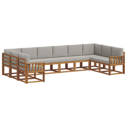 Set di divani da esterno 10 pcs Grigio Naturale e Chiaro | homemem39