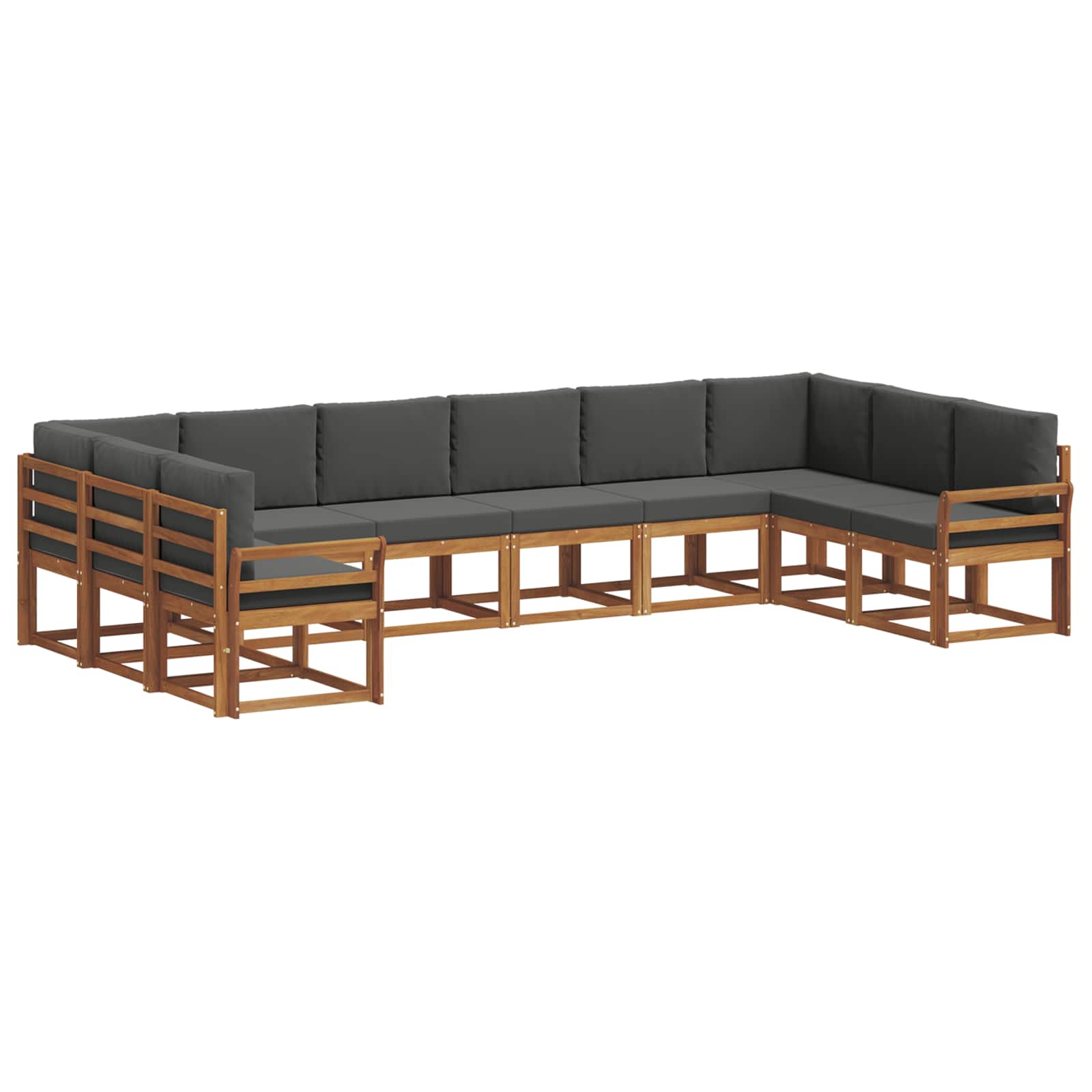 Set di divani da esterno 10 pcs Naturale e Antracite | homemem39