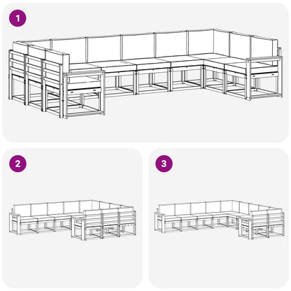 Set di divani da esterno 10 pcs Grigio Naturale e Chiaro | homemem39